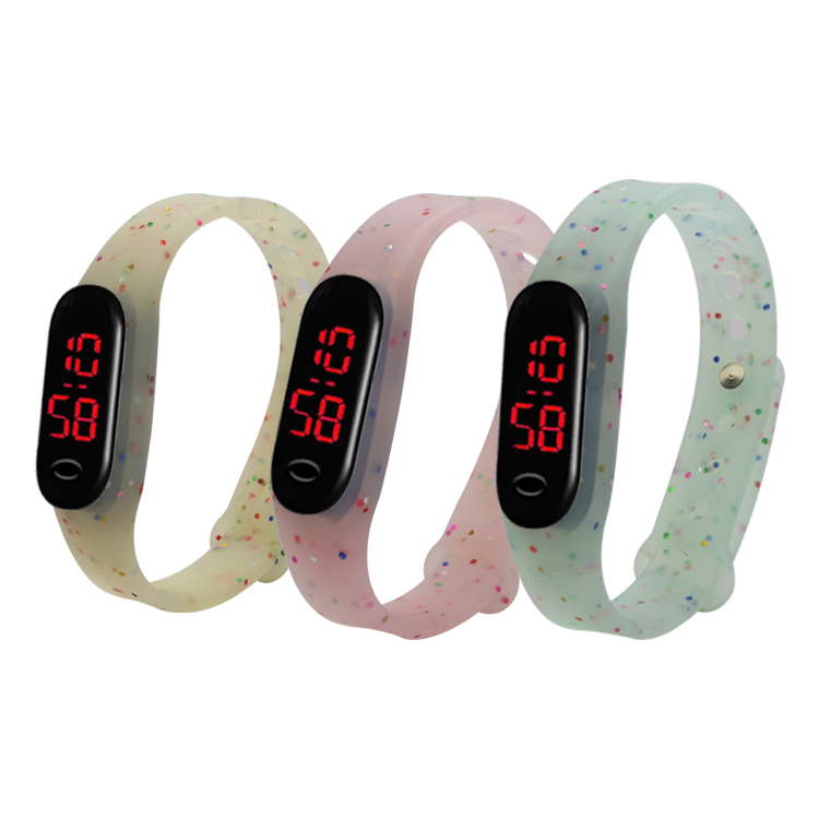 硅膠表帶，LED手環(huán)硅膠腕表帶，學(xué)生電子硅膠手表帶定制